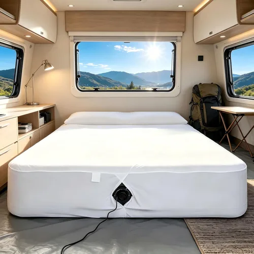 Vista 8 de Sábana bajera tamaño matrimonial para colchón de aire, protector de colchón de aire impermeable con bolsillo profundo de 7 a 15 pulgadas, para cama