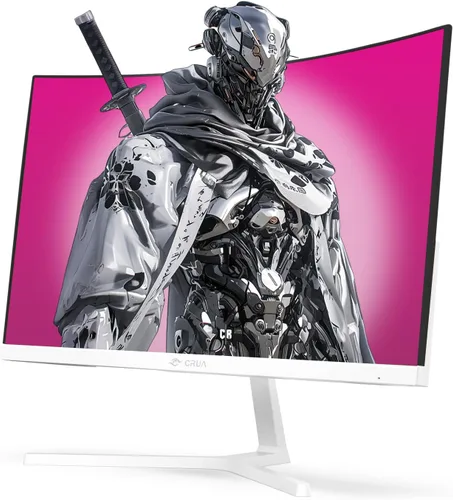 Vista 2 de CRUA Monitor curvo para juegos de 24 pulgadas, monitor de computadora de 165 Hz/200 Hz, FHD 1920 x 1080, 120% sRGB, AMD FreeSync, filtro de luz