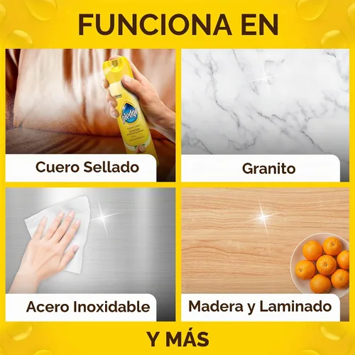 Vista 5 de Pledge Pulidor mejorador, spray de madera y muebles, aroma a naranja, 9.7 onzas