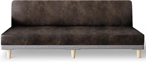 Vista 8 de molasofa - Funda elástica para futón de aspecto de cuero, cubierta para sofá sin brazos, protector de muebles con parte inferior elástica, funda