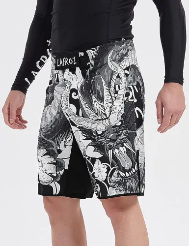 Vista 3 de LAFROI QJK01 - Pantalones cortos de boxeo para hombre con cordón y bolsillo