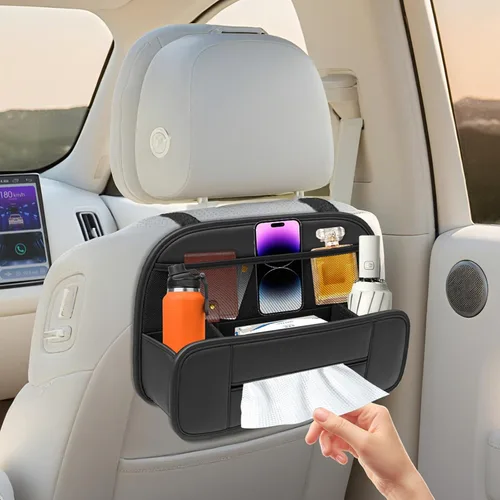 Vista 14 de FLORICH Organizador de Almacenamiento para Coche Entre Asientos, Organizador de Asiento de Cuero con Soporte para Bolso Entre Asientos, Consolas