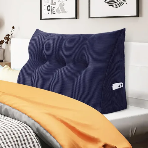 Vista 26 de Almohada de cuña para sentarse en la cama, almohada de lectura para adultos, soporte para respaldo, almohada de cabecero, sofá cama, cojín de Negro