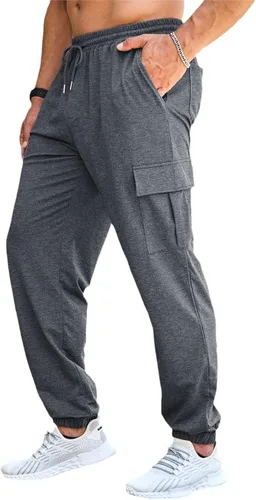 Vista 6 de CTU Pantalones deportivos de entrenamiento de moda para hombre, ligeros, holgados, casuales, con parte inferior abierta