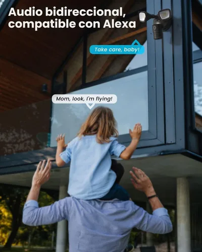 Vista 8 de Cámara de seguridad ieGeek con reflector al aire libre, cámaras de seguridad inteligentes para el hogar 2K cableadas, cámara de luz de inundación
