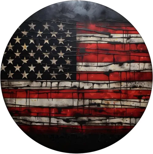 Vista 3 de PopSockets PopGrip intercambiables con la bandera estadounidense vintage de Estados Unidos