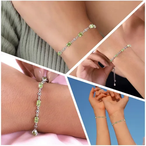 Vista 2 de Birthstone Bracelets for Women - Charm Bolo Bracelet Adjustable Stylish - Engagement Anniversary Wedding Cute Sparkling Jewelry - Promise Gemstone