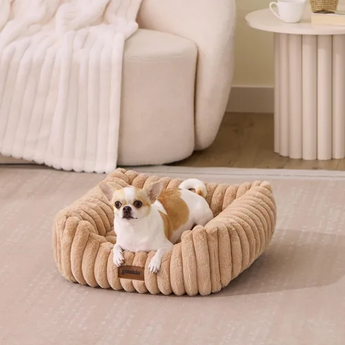 Vista 7 de ZOMISIA Camas pequeñas para perros pequeños, camas lavables para gatos de interior, cama ortopédica rectangular para cachorros con funda extraíble