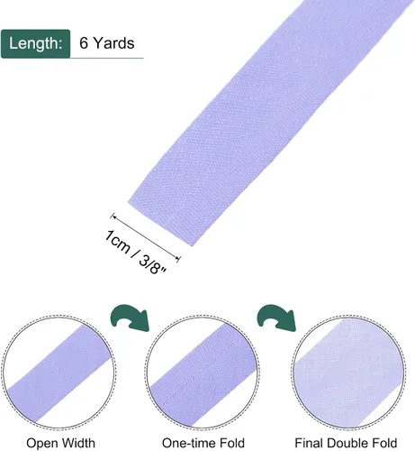 Vista 506 de MECCANIXITY Cinta al bies de doble pliegue de 1/2 pulgada de poliéster continuo a granel para costura, costura, dobladillo, encuadernación y Beige