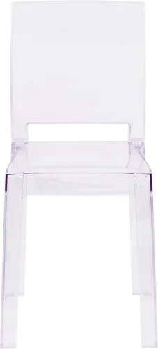 Vista 4 de Flash Furniture Silla Emilie Ghost con respaldo cuadrado en cristal transparente