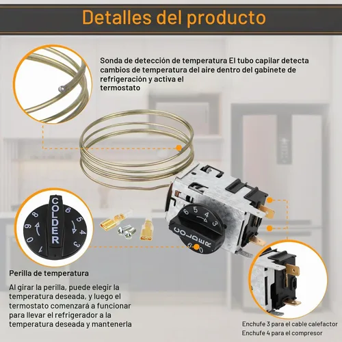 Vista 3 de Nuevo Kit de Control de Temperatura Mejorado 988284 800382 077B6856, Serie 077B, Compatible con Refrigeradores True, Supera las Especificaciones OEM