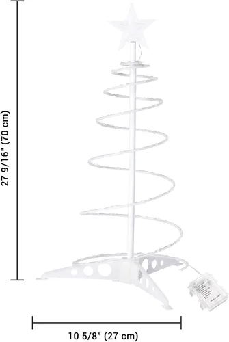 Vista 8 de Yescom Munchkin - Luz LED en espiral para árbol de 2 pies, 79 luces LED, batería para interiores, exteriores, camino, fiesta, fiesta, decoración