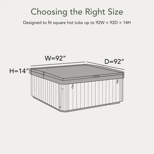 Vista 2 de Covermates Ultima - Funda cuadrada para bañera de hidromasaje, protector de spa resistente para todo tipo de clima, resistente a desgarros Poliéster
