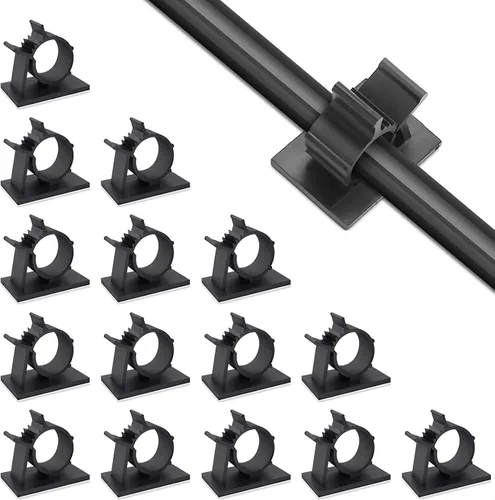 Vista 6 de Viaky 30 clips de alambre de cable negro ajustables de nailon para gestión de cables adhesivos, adecuado para cables de diámetro máximo de 0.5