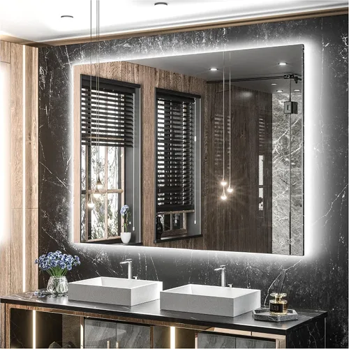 Vista 44 de TETOTE - Espejo retroiluminado para baño con luz, botón táctil regulable y función antivaho (horizontal o vertical)