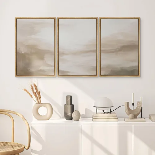 Vista 16 de SIGNWIN Lienzo enmarcado para pared, juego de arte de collage de hojas transparentes en blanco y negro, ilustraciones de naturaleza silvestre, arte