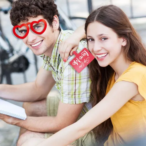 Vista 5 de Accesorios para cabina de fotos del día de San Valentín, accesorios para sesión de fotos para sesión de fotos, máscaras divertidas, gafas
