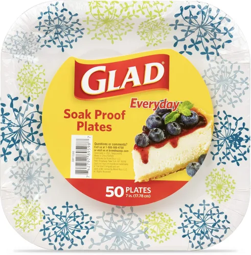 Vista 9 de Glad - Platos de papel desechables cuadrados para todas las ocasiones