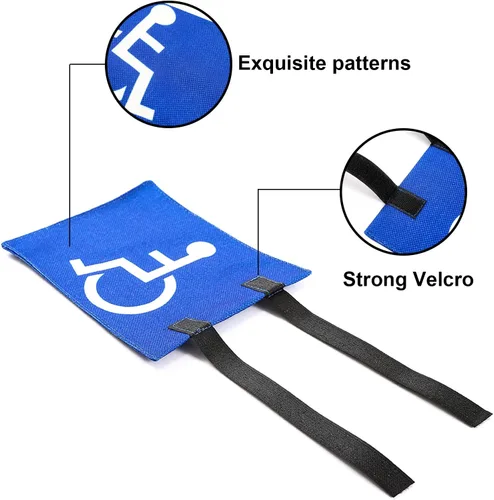 Vista 2 de Bandera de carrito de golf con correas, fácil de instalar, banderas para discapacitados para carrito de golf, bandera unisex para discapacitados