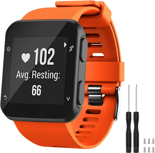 Vista 25 de GVFM banda compatible con Garmin Forerunner 35, silicona suave correa de repuesto para reloj inteligente Garmin Forerunner 35, se ajusta a muñeca