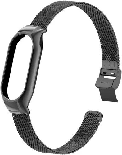 Vista 3 de Correa de reloj de metal compatible con Fitbit Luxe/Luxe SE de acero inoxidable con marco de bisel protector con diseño de malla de correa de muñeca