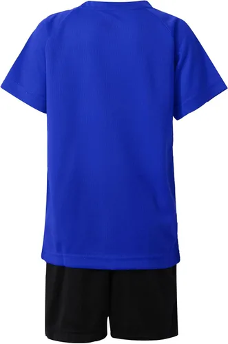 Vista 4 de Fldy Conjunto de camisetas y pantalones cortos de fútbol para niños, de secado rápido, uniforme de entrenamiento de equipo deportivo, manga corta
