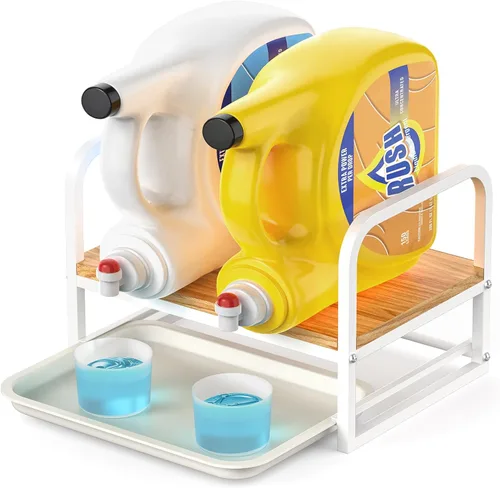 Vista 11 de Soporte para Detergente de Ropa Líquido, Soporte para Detergente de Ropa, Soporte para Detergente Líquido con Bandeja para Goteo