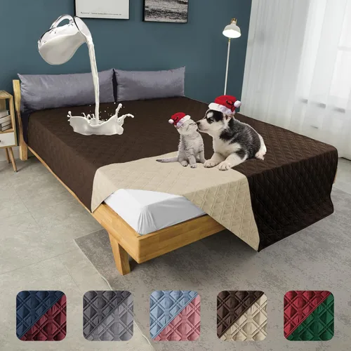 Vista 7 de Funda de Cama 100% Impermeable para Perro 30 x 70 pulgadas Reversible Reutilizable Tapete de Campamento para Niños/Mascotas/Perros/Gatos Lavable