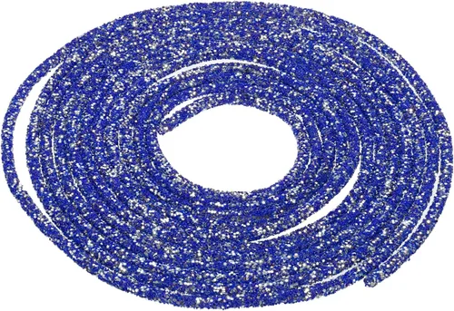 Vista 86 de MECCANIXITY Cuerda de lentejuelas con purpurina de 2.5 yardas, 6mm, 0.24 pulgadas, cuerda de tubo de lentejuelas con diamantes de imitación