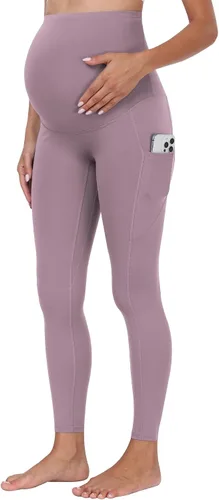 Vista 49 de WHOUARE Leggings de maternidad sobre el vientre con bolsillos para mujer, cintura alta, entrenamiento, pantalones de yoga