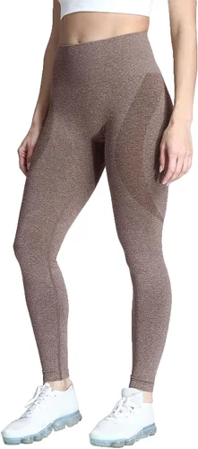 Vista 2 de Aoxjox Leggings de entrenamiento sin costuras para mujer, con contorno de sonrisa, cintura alta, pantalones de yoga para gimnasio