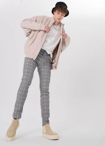Vista 9 de Plaid&Plain Pantalones a cuadros para hombre, pantalones de vestir ajustados para hombre, pantalones chinos ajustados para hombre