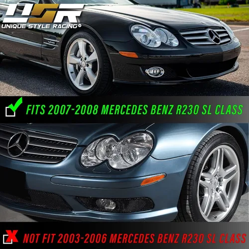 Vista 3 de USR 07-08 R230 SL Class - Juego de luces laterales de parachoques de humo (izquierda + derecha) compatible con Mercedes Benz R230 SL Class 2007-2008