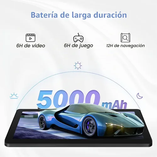 Vista 5 de 10 pulgadas, 6000 mAh, 4 GB de RAM de 64 GB de ROM, expandible a 1 TB 10.1 pulgadas (2+2) GB RAM + 64GB ROM Batería de 6000 mAh Cámara de 8MP