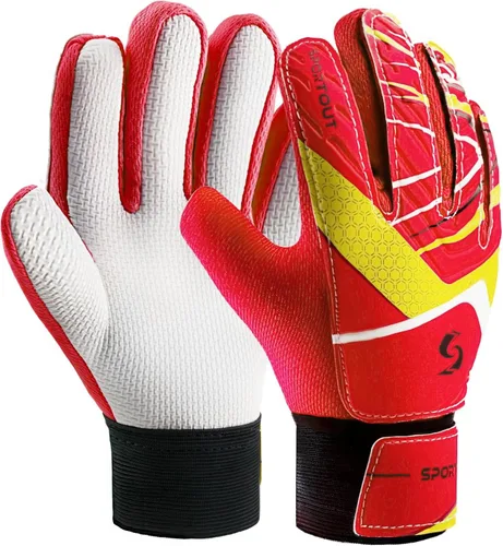 Vista 12 de Sportout Guantes de portero para niños, guantes de fútbol con doble protección en la muñeca y material de látex resistente al desgaste