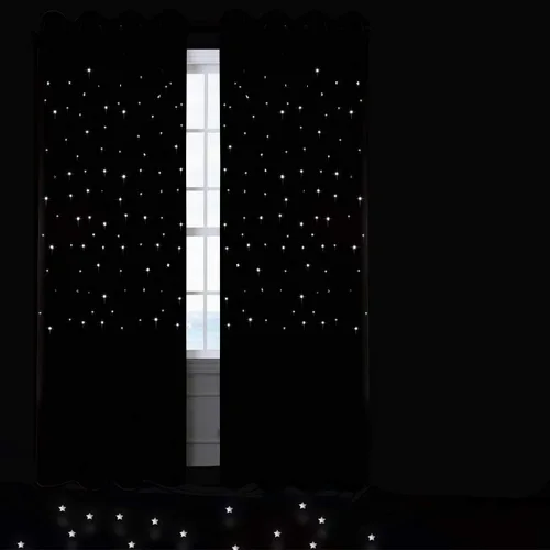 Vista 8 de Anjee Cortina opaca con diseño de estrellas.