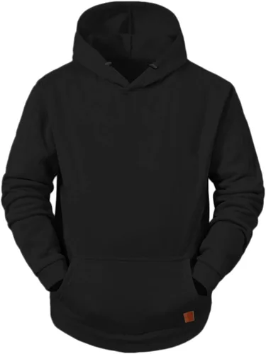 Vista 3 de LCMTWX Sudaderas con capucha para hombre e invierno casual suelto sólido suéter con capucha Top deportivo con capucha chaqueta de algodón sudadera