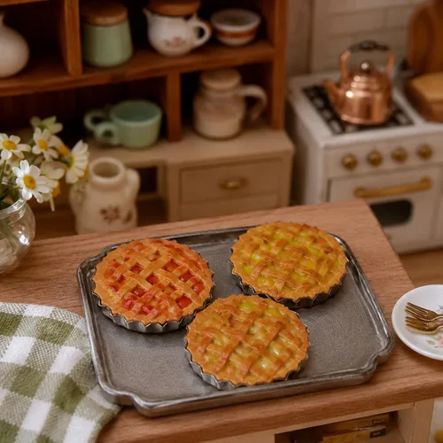 Vista 3 de LUOZZY - 3 piezas de postres en miniatura para decoración de tartas de casa de muñecas Realistic Look Detailed Mini Scale Miniature Dessert Food