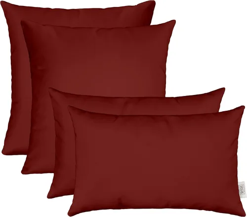 Vista 15 de RSH DECOR: Sunbrella Juego de 4 almohadas lumbares y cuadradas 20 x 12 pulgadas y 17 x 17 pulgadas Tela resistente al agua y a la decoloración
