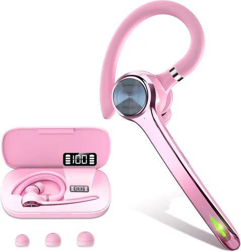 Vista 10 de HEIBAS Auriculares Bluetooth, Auriculares inalámbricos Bluetooth con estuche de carga de 500mAh, tiempo de conversación de 72 horas, micrófono