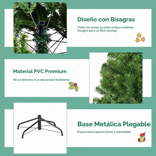 Vista 5 de DREAMADE Árbol de Navidad preiluminado de 6 pies, árbol de Navidad con 1000 ramas de PVC, 350 luces LED de doble color preencordadas, 11 modos