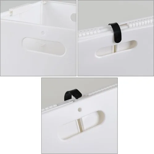 Vista 3 de Paquete de 4 cubos plegables de plástico, color blanco Foldable Cube Storage Bins, 11" Storage Cube Organizer, Collapsible Bins for Organization