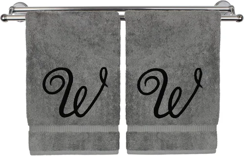 Vista 48 de Toalla de mano con monograma, regalo personalizado, 16 x 30 pulgadas, extra absorbente, 100% algodón turco, acabado de rizo suave, para baño, cocina