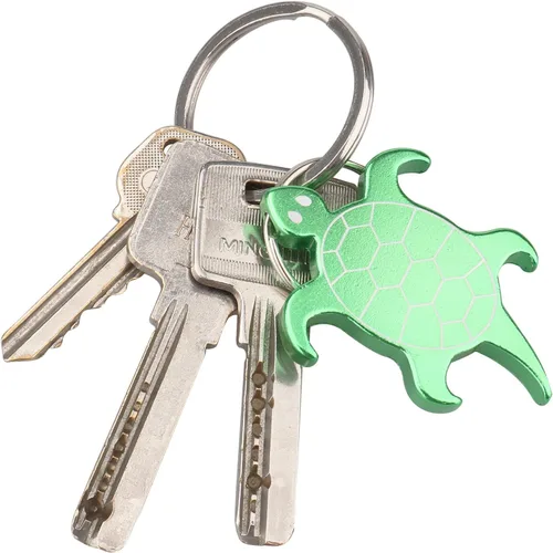 Vista 6 de Swatom Llavero abridor de botellas de aleación de aluminio de tortuga, accesorios creativos (1, tortuga verde)