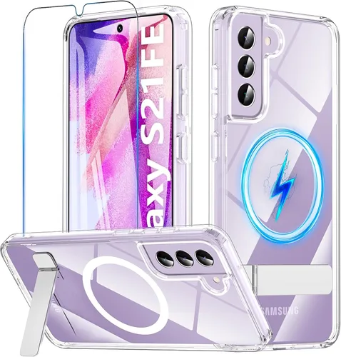 Vista 55 de Funda OWKEY Samsung Galaxy A13 5G, Funda Magnética para Teléfono con Soporte y Protector de Pantalla, Funda Protectora Antihuellas y a Prueba de A13