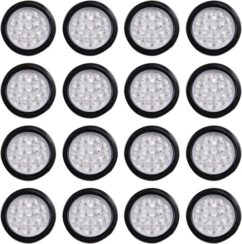 Vista 85 de Kit de tapones de cableado con cubierta de hule para luz trasera LED redonda de 4", 12 ledes, para RV, camioneta