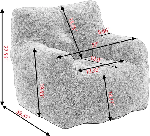 Vista 2 de Antetek Sillas puff para adultos y niños, moderna silla decorativa de tela de terciopelo ultra suave para sala de estar, dormitorio, apartamento