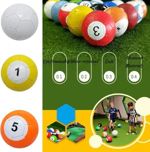 Vista 3 de Juego de 16 pelotas inflables de billar de cuero para billar, juego deportivo para adultos para habitaciones de patio trasero, interiores