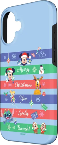 Vista 2 de Funda para iPhone 16 Disney 100 Mickey & Friends Merry Christmas You Lovely Bunch