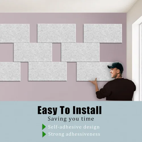 Vista 3 de Paquete de 6 paneles de pared insonorizados engrosados, paneles acústicos de borde biselado de alta densidad de 15.75" X 31.5" X 0.47", paneles